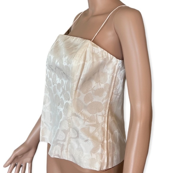 VINEYARD VINES Silk Tuckernuck Top Sea Shore Ivory Size 8 NEW - Picture 2 of 10